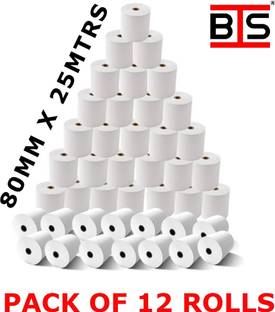 BIS OFFICE THERMAL PAPER ROLL 80MM(3inch) X 25MTRS 50 gsm Thermal Paper