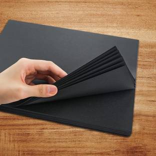 KRASHTIC Drawing Black Paper A4 Size Pack Of 20 Sheet For Drawing & Art -Craft Plain A4 140 gsm A4 paper