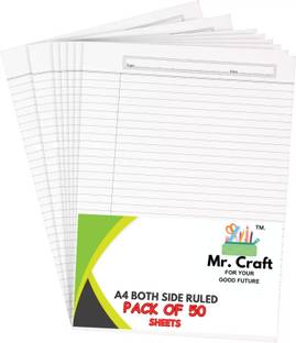 MR CRAFT Both Side Ruled Assignment Sheets A4 90 gsm A4 paper