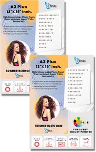 I-Birds Enterprises Inkjet Glossy Cast Coated A3 Plus unruled for every Inkjet Printer 50 sheet (13'X19' inch / 48.26cmX33.02cm) 210 gsm Photo Paper