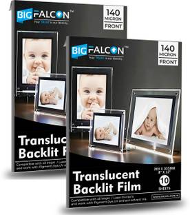 BIGFALCON Translucent Backlit Film 20 sheets of 8" x 12"/ Super Bright Backlight Film For Inkjet and Laser Copiers, Specialized for LED Lightbox | LED Window Displays 8x12 Inch 140 gsm Photo Paper