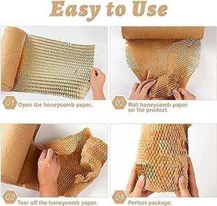 Pulp2pack Honeycomb Paper eco friendly packaging solution Expandable Paper Wrap - Replacement for Bubble Wrap 380 mm x 100 meters 80 gsm Paper Roll