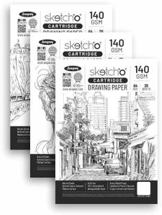 ANUPAM Cartridge Paper for sketching and drawing Loose sheets 20 Plain Paper A4 140 gsm Calligraphy Paper