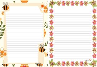 Askprints ART & CRAFT DESIGNER SHEETS FOR PROJECT / ASSIGNMENT / CREATIVE WORK (AP-2003) Ruled A4 100 gsm A4 paper