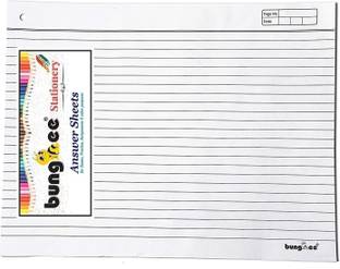 Bungbee Answer Sheets for Exam - 200 Ruled Pages / 50 Sheets - (With Hole for Tag) Ruled Unfolded (29.3cm x 22.4cm) 70 gsm A4 paper