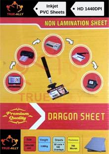 True-Ally PVC Dragon Sheet A4 Size Unruled A4 760 gsm Inkjet Paper