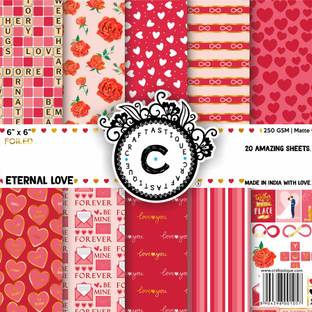 Craftastique Eternal Love (Gold Foil) Designer Paperpack 6 x 6 inches 250 gsm Craft paper