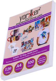 Yorkker ARS High Grade Sublimation Paper Used for Mug Printing, Mobile Cover and Poly clothes Printing A4 X 100 sheets |Special for Heat Transfer Printing| Use With Sublimation Ink Only Unruled A4 120 gsm Sublimation Mug Printing Paper