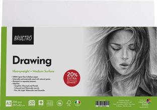 BRuSTRO Artist's 20+4 Sheets , Size A3 , 200 gsm Drawing Paper