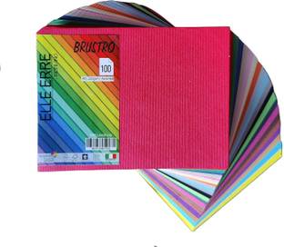 BRuSTRO Elle Erre Coloured Card Stock Pack of 20 Shades (Both Bright & Soft Mixed) X 5 Sheets (Total 100 Sheets) A6 220 gsm Craft paper