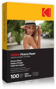 KODAK High Glossy Inkjet Photo Paper (102 x 152mm)100 Sheets Unruled 4x6 175 gsm Photo Paper