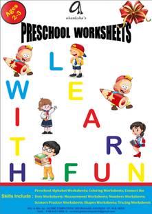 akanksha's Kids Preschool Worksheets (Set) for Ages 2-3 (B/W) Blank A4 70 gsm Drawing Paper