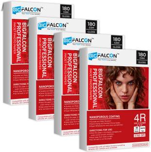 BIGFALCON Professional 180 GSM 4R (4X6 Inch) 400 Sheet High Glossy Cast Coated Photo Paper for all Inkjet Printer 4R (102x152mm) 180 gsm Photo Paper