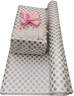Sejas Collections Silver Polka Dot Gifts Wrap Sheets Packing Paper Sheet for Birthday Gift Pack Paper 19.5 x 29.5 120 gsm A3 Paper