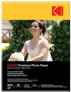 KODAK 260 GSM 4R Photo Paper High Glossy Unruled 4R 260 gsm Photo Paper