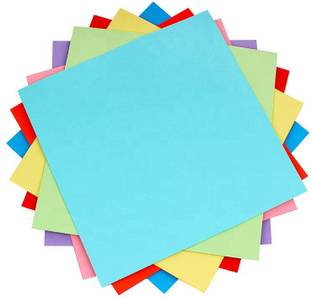 KRASHTIC Square Origami Paper For Art and Craft Diy Work Thin Paper 15x15 cm Plain A4 75 gsm Coloured Paper