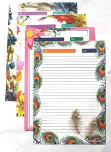 KRASHTIC Cool A4 Design Sheet One Side Ruled A4 paper (Set of 2, Multicolor) One Side Ruled A4 70 gsm A4 paper