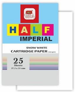 First Click A2 Engineering, Architect Drawing Cartridge Paper Half Imperial 25 Sheets UNRULED 55X37.5 cm 140 gsm Drawing Paper