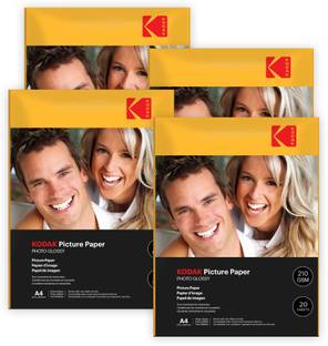 KODAK 210 GSM A4 80 Sheets High Glossy Cast Coated Water Resistant photo paper unruled A4 (210x297mm) 210 gsm Photo Paper