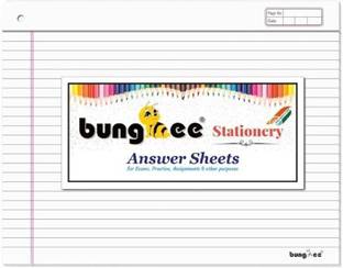 Bungbee Answer Sheets for Exam Practice With Margin, With Hole 800 Pages / 400 Sheets Ruled A3 80 gsm A3 Paper