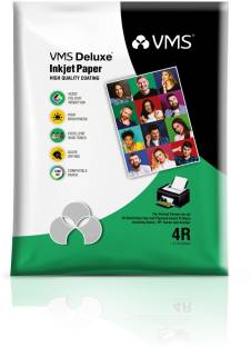 VMS Plain Deluxe 180 gsm Photo Paper 100 Sheets (pack of 1) Unruled 4"x6" (4R) 180 gsm Inkjet Paper
