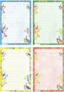 JHINTEMETIC Design - 012 Pack of 40 One Side Ruled Multipurpose Designer Sheets Projects & Various Uses A4 (29.7X21.0 CM) 140 gsm A4 paper