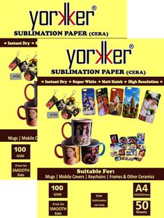 Yorkker Yorkker Sublimation Paper CERA 50x2 Packets 100GSM A4 Paper Unruled A4 100 gsm Sublimation Mug Printing Paper