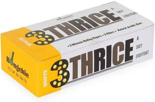 Bongchie Thrice A day White- Box of 50 | 3 bleached papers and 3 perforated filter tips Unbleached King size 13 gsm A4 paper