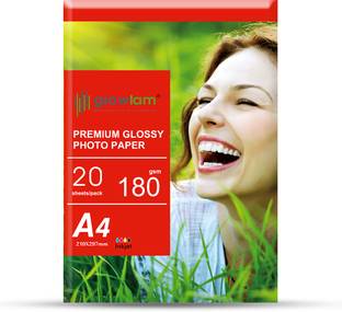 Growlam Premium Glossy 20 Sheets A4 Size Photo Paper – Water Proof, Instant Drying 180 gsm Photo Paper