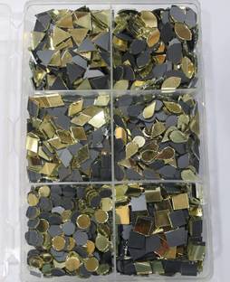 VINAYAK GALLERY 6 Shape Golden Colour Mirror Kit for Jewellery Making,, Art & Craft (600Pcs ) Parchment Craft Kit