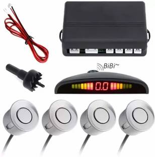FABTEC 4 Silver Parking Sensor With Accessories Kit. All Universal Car 4 Silver Parking Sensor Reverse Radar with Sound Alarm System Parking Sensor