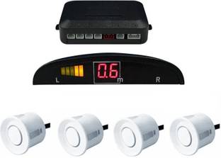 Celix PARKSENS1c62 Car Reverse Parking Sensor with LED Display 200-30cm Range- White Parking Sensor