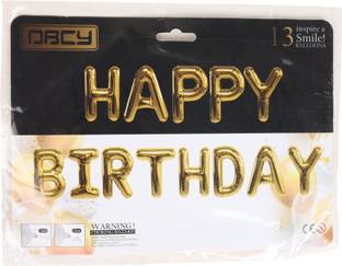 Happy Birthday Foil Banner - Golden Party Blowouts