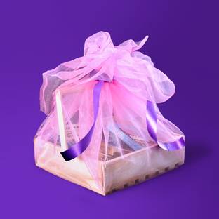 move2wood Wooden Wooden Gift Hamper making Basket with Net Cover 10X10 INCHES Storage Basket