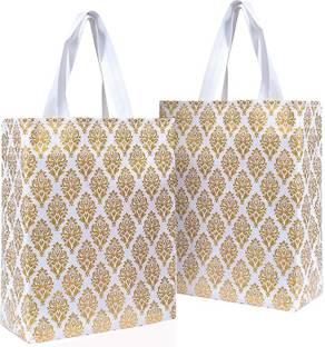 Rajlis Printed Gift Carry Bag for Return Gifts (7x9 inches (Pack of 5)) Ethnic, Vintage Non Woven Gift Wrapper