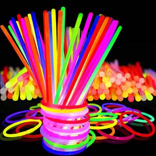 POSHIFY Glow In The Dark Neon Bands - Glow Stick With Connectors ,Neon Bands For Party  Party Glow Ornament