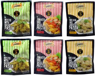 Gustora Pesto with Basil Pasta, Tomato & Basil Pasta, Cream & Cheese Pasta Combo Pasta