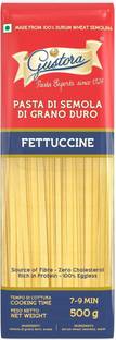 Gustora 100% Durum Wheat Semolina Pasta I Rich in Fibre & Protein I Vegetarian I Fettuccine Pasta