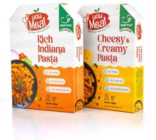 WOWMEAL Rich Indiana Pasta & Cheesy Creamy Pasta Ready To Eat Net Weight 250 G Pasta