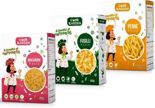Cook Garden 100% Semolina Combo | No Maida | High Protein & Fiber Penne, Fusilli, Macaroni Pasta