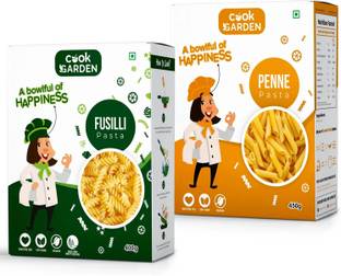Cook Garden 100% Semolina Combo | No Maida | High Protein & Fiber Penne, Fusilli Pasta