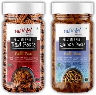 Amwel Organic Gluten Free Ragi Pasta + Quinoa Pasta 220g x 2pc | No MaidaSooji Fusilli Pasta