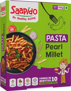 SAAPIDO Pearl Millet Pasta | Easy & Ready to Cook |Instant Breakfast & Dinner - 180gms Penne Pasta