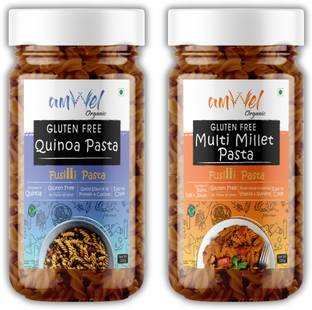 Amwel Organic Gluten Free Quinoa Pasta + Multi Millet Pasta 220g x 2pc | No MaidaSooji Fusilli Pasta
