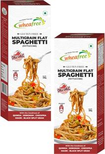 wheafree Gluten Free Multigrain Flat Spaghetti (Fettuccine)| with Chilli Garlic Seasoning Fettuccine, Spaghetti Pasta