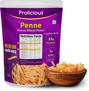 Prolicious Penne Pasta|High Protein & Fiber|Durum Wheat| Made with Kitchen Ingredients Penne Pasta