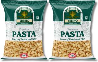 ERBINO Macaroni Pasta Pack of 2 | Vegetarian | 100% Durum Wheat Semolina- No Maida Macaroni Pasta