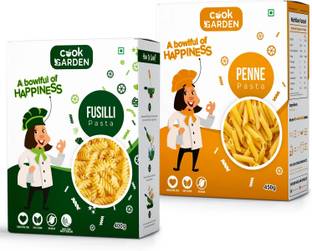 Cook Garden 100% Semolina Combo | No Maida | High Protein & Fiber Penne, Fusilli Pasta