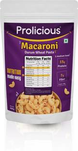 Prolicious High Protein & High Fiber | Made with Durum Wheat | Natural Protein | Macaroni Pasta