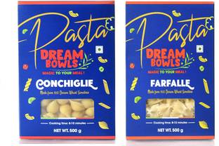 DREAM BOWLS CONCHIGLIE AND FARFALLE Premium Pasta Durum Wheat No Maida Classic Pasta Shell, Farfalle Pasta